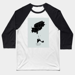 Ibiza Spain Island Map dark Baseball T-Shirt